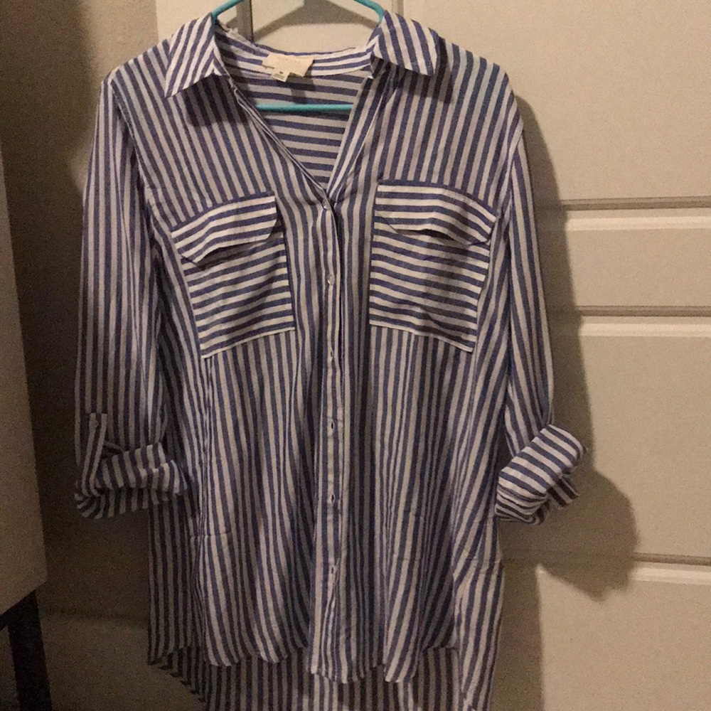 Blue button down francesca’s